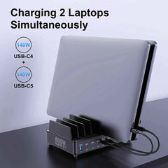 600W GaN 10-Port PD3.1 Charging Station Stand | Multi USB Fast Charger MacBook iPhone iPad Samsung Laptop