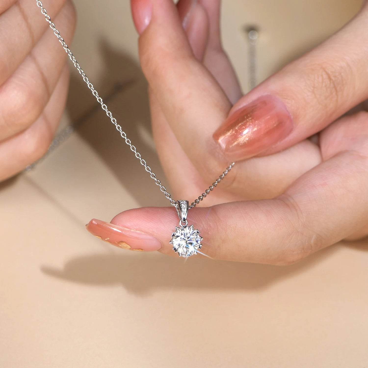 1 Carat Round Brilliant Moissanite Pendant Necklace - SnaggIt