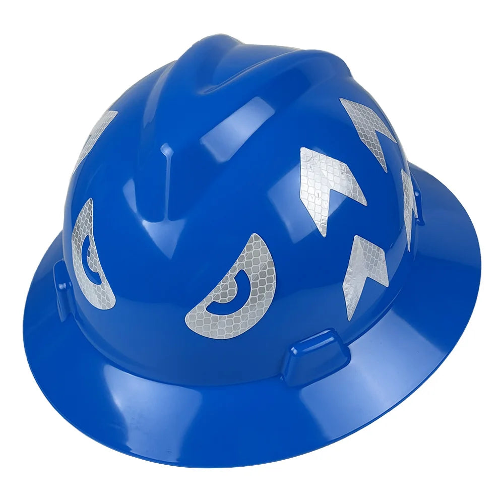 Full brim construction safety helmet with reflective stickers – image 9