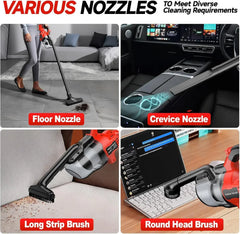 5 in 1 Handheld Electric Vacuum - 400W High Power Cordless Multi Surface Cleaner