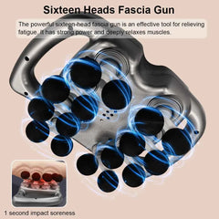 16 Head Professional Fascia Massage Gun – Full Body Wireless Muscle Relaxation System