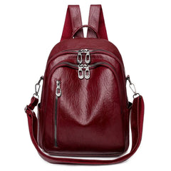 Soft PU Leather Multifunctional School Backpack