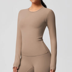 Women's Long Sleeve Yoga Shirt | Push-Up Gym Workout Top Dry-Fit Breathable High Elastic Sports