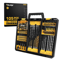 105 Pcs Professional Master Drill & Driver Set | HSS, S2 Steel & Masonry Multi-Material Kit