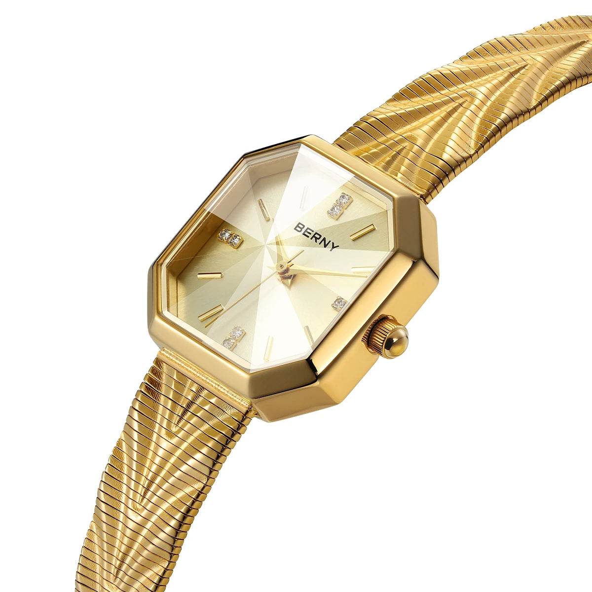 BERNY Women’s Octagonal Gold Quartz Watch - SnaggIt