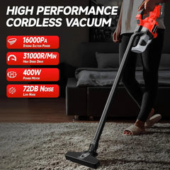 5 in 1 Handheld Electric Vacuum - 400W High Power Cordless Multi Surface Cleaner