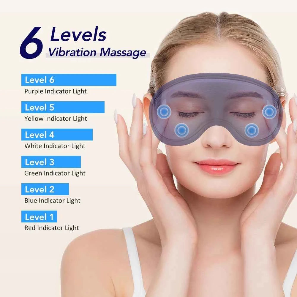 USB Electric Heated Eye Mask – 3D Vibration Eye Massager & Sleep Shading Relief System