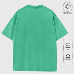 Women's TV Show Inspired Washed T-Shirt | Cotton Oversize Soft Summer Street O-Neck Casual Top