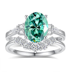 2ct Oval Moissanite Ring Set - SnaggIt