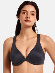 Front Closure Plunge Bra | Seamless Underwire Racerback Full Coverage