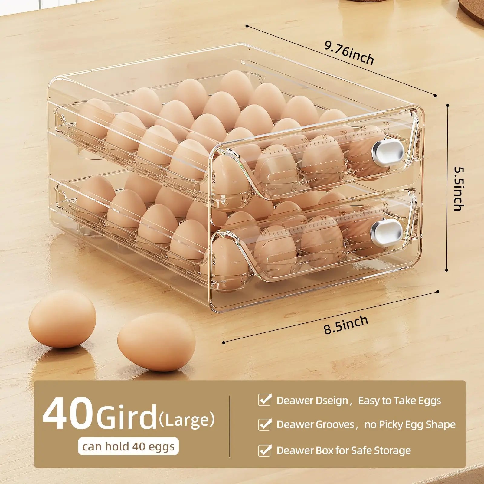 Egg Holder for Refrigerator by Snagg A Tray