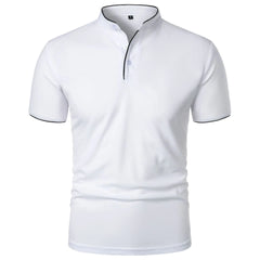 Men's Summer Basic Polo | Trendy Breathable Loose-Fit Splice Top
