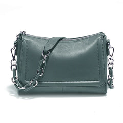 Soft Leather Acrylic Chain Handbag – Luxury Small Top-Handle Underarm & Crossbody Shoulder Bag for Women