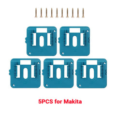5PCS Wall Mount Set Heavy Duty Battery Brackets Compatible with DeWalt, Makita & Milwaukee