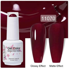 Professional 15ml HEMA & TPO Free Gel Polish – High-Performance Red & Multi Tone Semi Permanent Varnish
