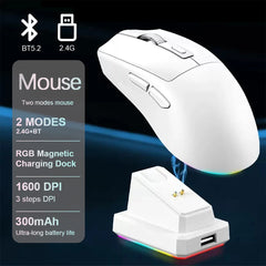 X11 Lightweight Wireless Gaming Mouse | PAW3311 Sensor & Magnetic RGB Charging Dock