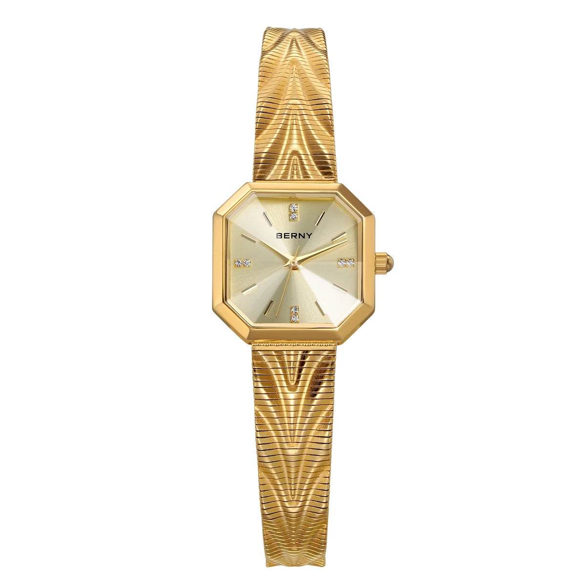 BERNY Women’s Octagonal Gold Quartz Watch - SnaggIt
