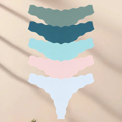 Seamless Sport Thong Panties 5-Pack | Low Rise V-String Invisible Comfortable Women's Underwear