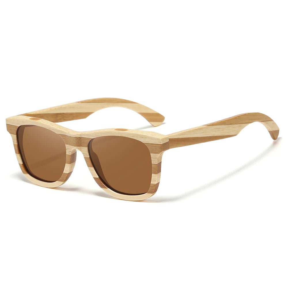 Natural Zebra Bamboo Wooden Sunglasses by Snagg It Sunglasses