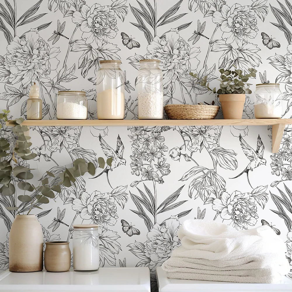 Floral Modern Waterproof Wallpaper by Snagg A Wallpaper