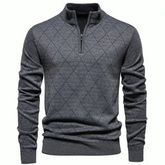 Men’s American 1/4 Zip Pullover | Fleece-Lined Thermal Knitwear