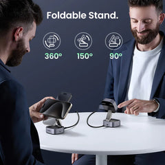 Qi2 15W 2-in-1 Magnetic Wireless Charging Stand | MagSafe Fast Charger for iPhone 16 17 AirPods