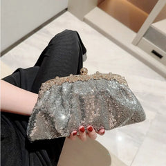 Luxy Moon Dark Blue Sequin Evening Clutch by Snagg It Purses