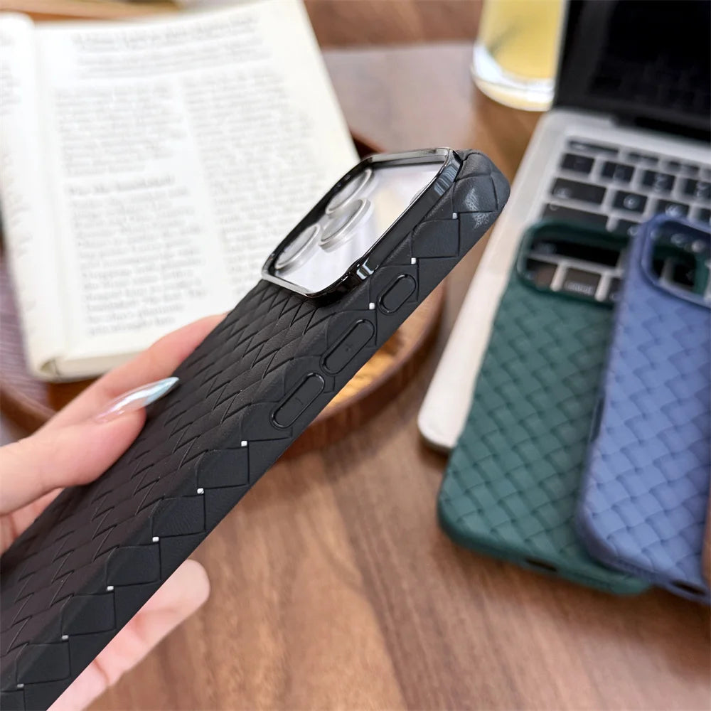 Braided Textured Breathable Shockproof Back Case – for iPhone 16 Series - Phone Cases & Covers