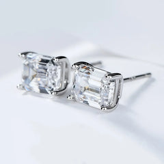 Emerald Moissanite Earrings by Snagg An Earring