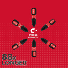 1" Pozidriv #2 PZ2 Impact Screwdriver Bit Set – Magnetic S2 Alloy Steel Power Bits (30–49 Pieces)