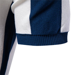 Men's Striped Contrast Panel Polo | 2026 Summer Social Casual Essential