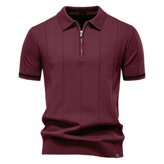 Men's Sport Zipper Polo | Athletic Social & Office Slim Fit Top