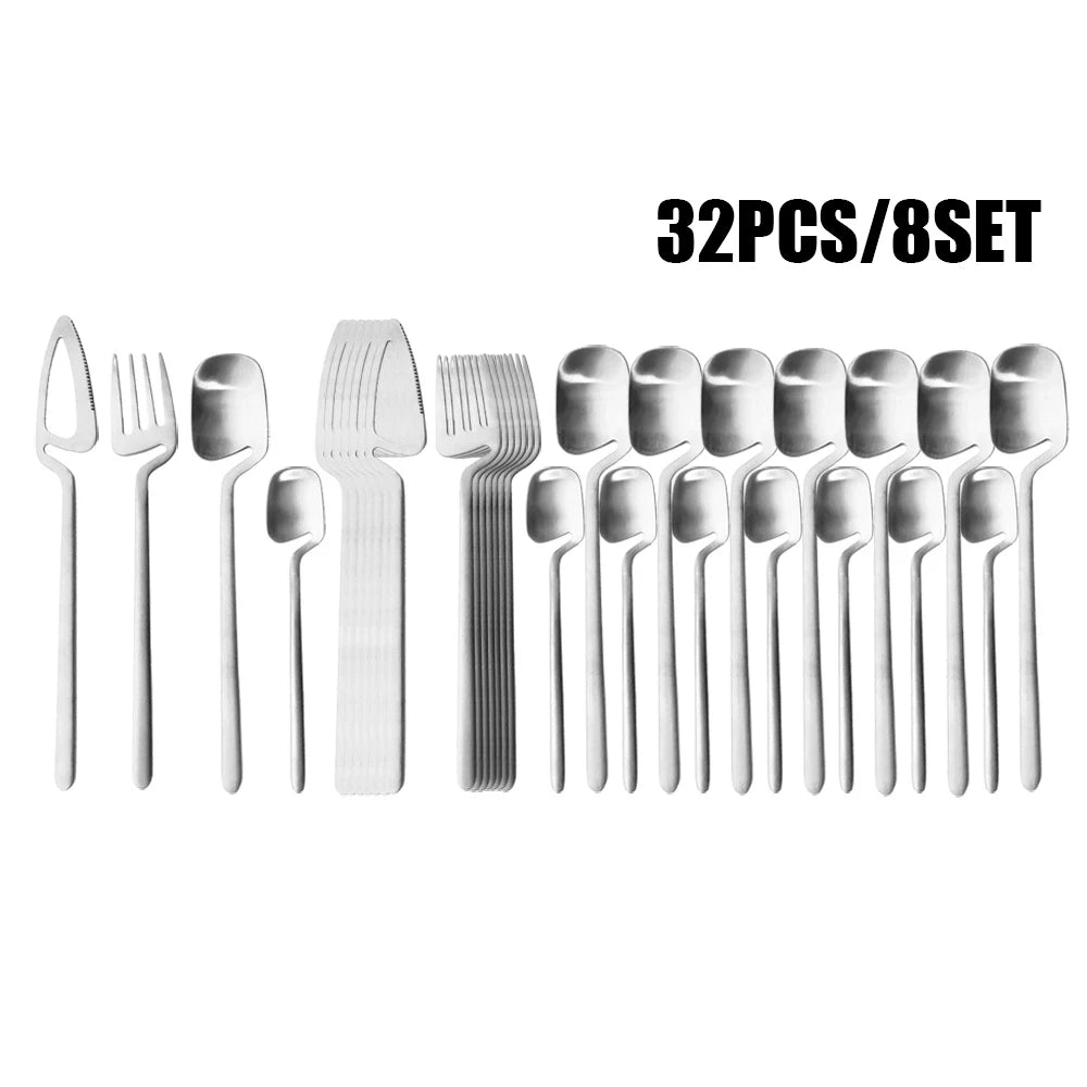 32pcs Black Matte Cutlery Set by Snagg A Dinnerware