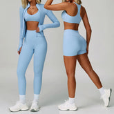 Women's 2/3-Piece Yoga Suit | Sports Bra High Waist Leggings & Shorts Push-Up Gym Activewear