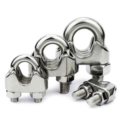 Waterproof Stainless Steel U-Shaped Cable Clamps 1–10mm | Wire Rope Fixing Clips Sling Fastener 1–50pcs