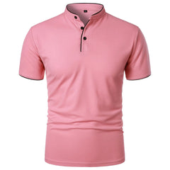 Men's Summer Basic Polo | Trendy Breathable Loose-Fit Splice Top