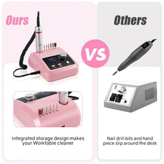 Elite 45,000 RPM Professional Electric Nail Station – High Torque Precision Drill with Dual-Mode Foot Pedal