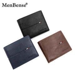 Slim PU Leather Short Wallet with Card, Photo & Coin Pockets