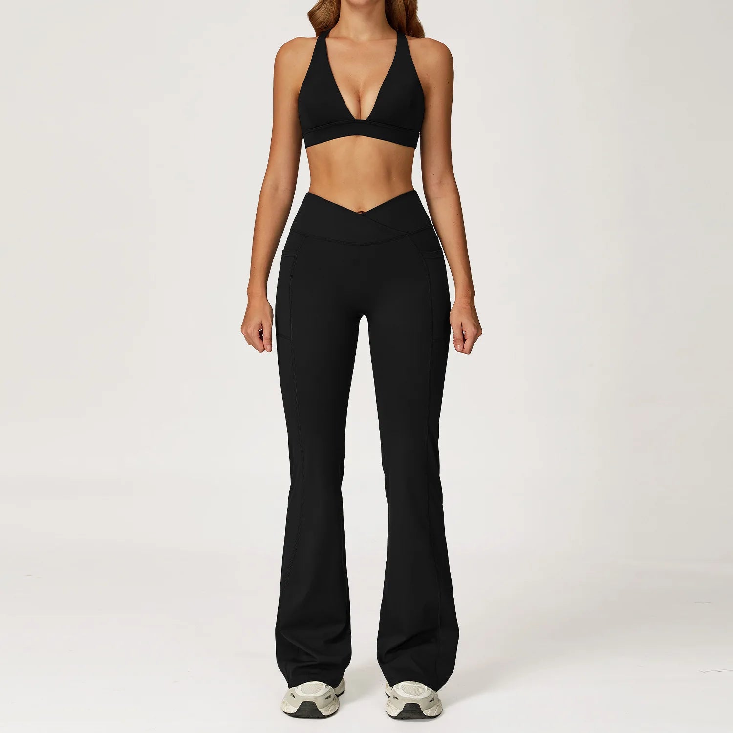 Women's 2-Piece Yoga Tracksuit | Push-Up Bra & High Waist Leggings Gym Fitness Sportswear