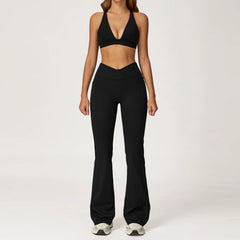Women's 2-Piece Yoga Tracksuit | Push-Up Bra & High Waist Leggings Gym Fitness Sportswear