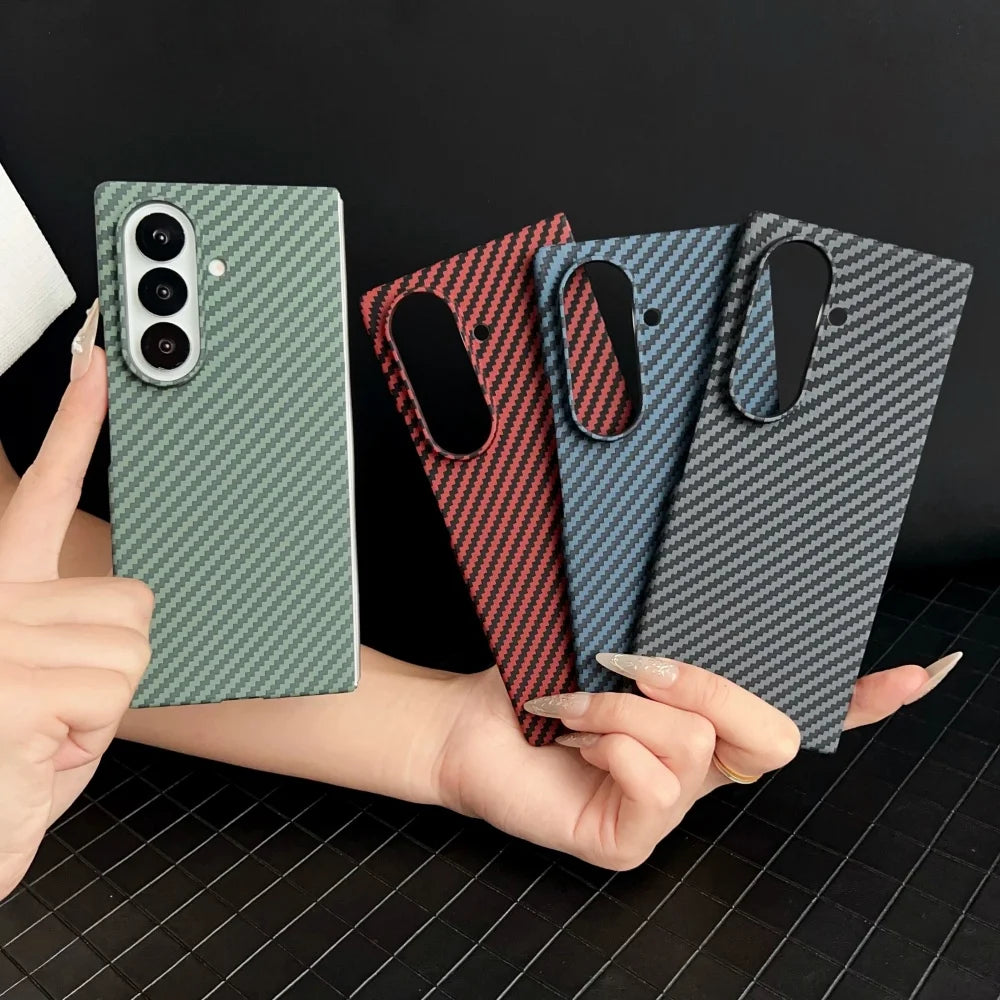 Carbon Fiber Pattern Magnetic Case For Samsung Z Fold 7 Series by Snagg A Phone Case