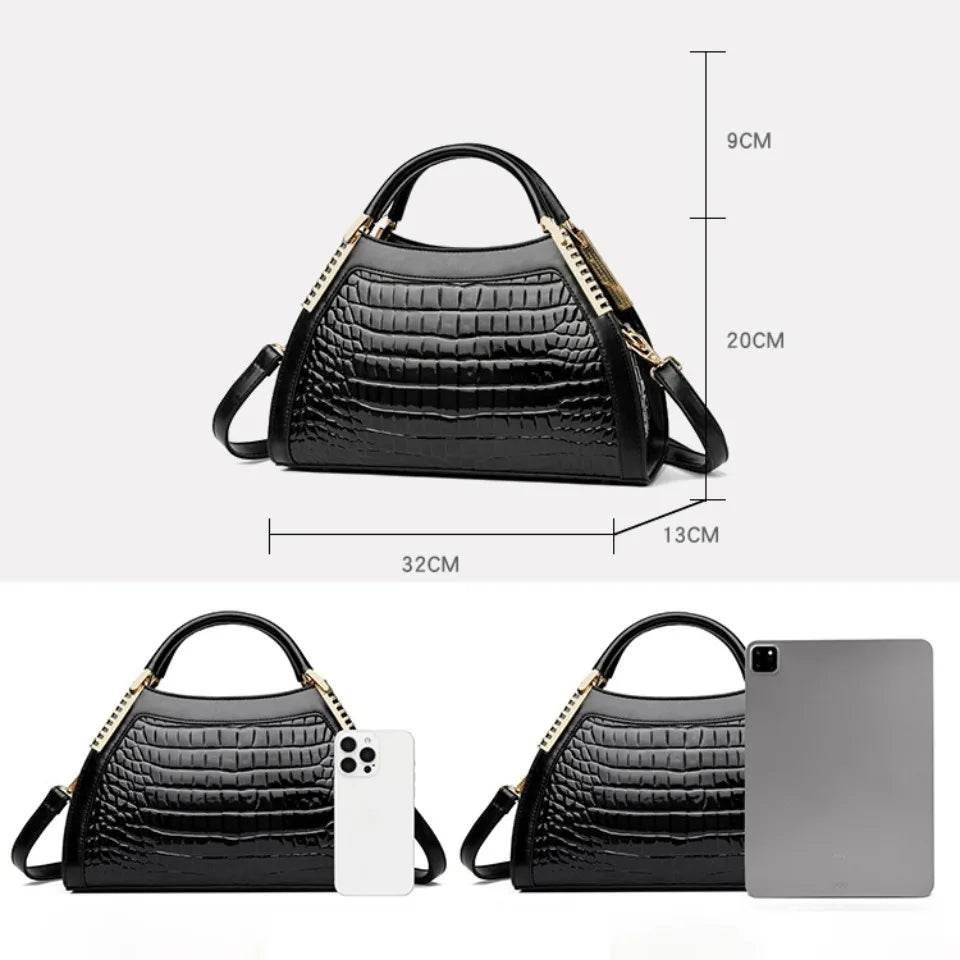 Alligator Patent Leather Crossbody Shoulder Bag - SnaggIt
