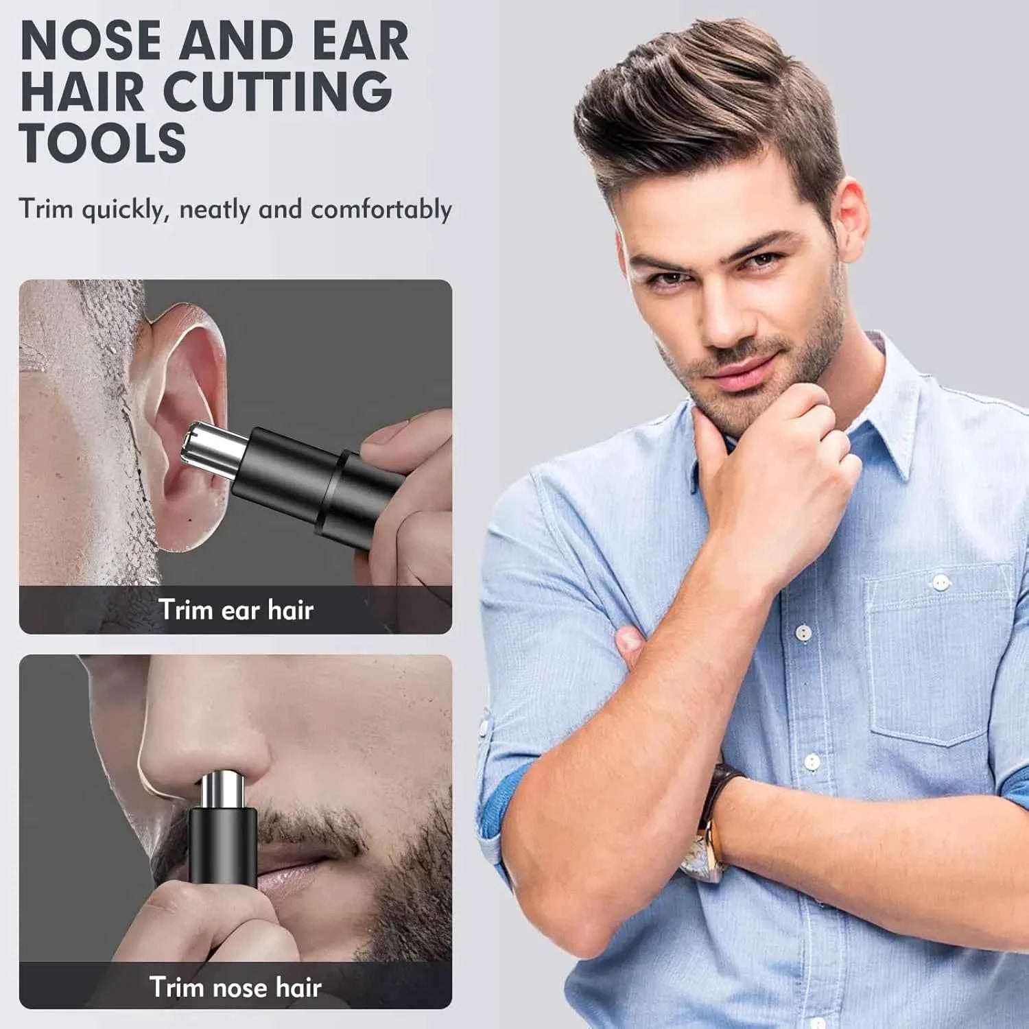 Professional 2026 Rechargeable Precision Trimmer – IPX7 Waterproof Aluminum Alloy System for Painless Facial Grooming