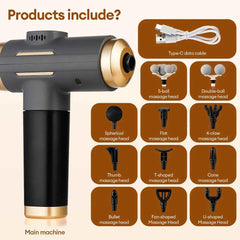 11 in 1 Fascia Massage Gun – 99 Level Deep Tissue Muscle Recovery Device