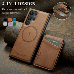 Leather MagSafe Case with Card Holder & Stand For Samsung Galaxy S25 / Series by Snagg A Phone Case