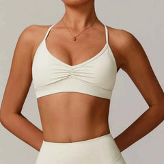 Women's Shockproof Sports Bra | Anti-Sweat Breathable Push-Up Yoga Crop Top Gym Workout Fitness