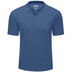 Men's Cotton Blend Henley | Soft 3-Button Summer Fashion Tee