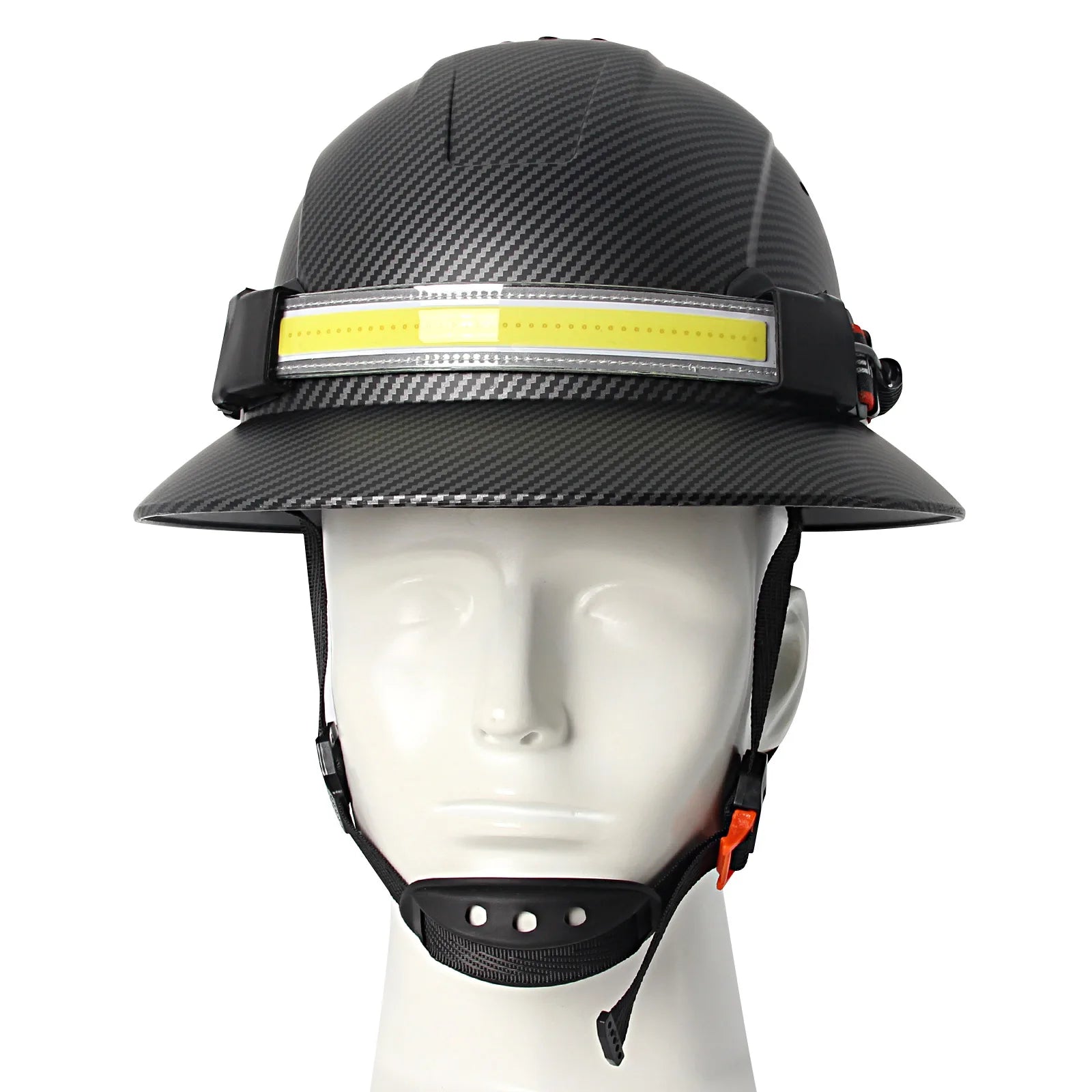 Full Brim Safety Helmet with LED Headlamp & Taillight by Snagg A Safety Helmet
