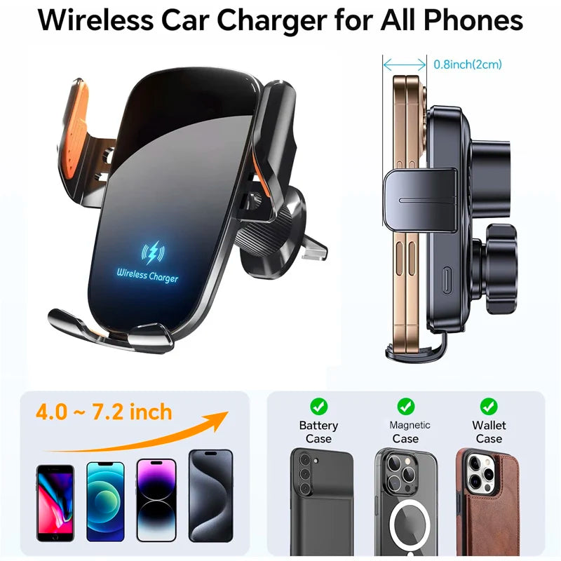 Wireless Car Charger Phone Holder by Snagg A Phone Holder
