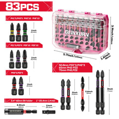 83 Pcs Magnetic Driver Bit Set – Phillips, Slotted, Torx, Hex & Pozi with Socket Adapter and Storage Case